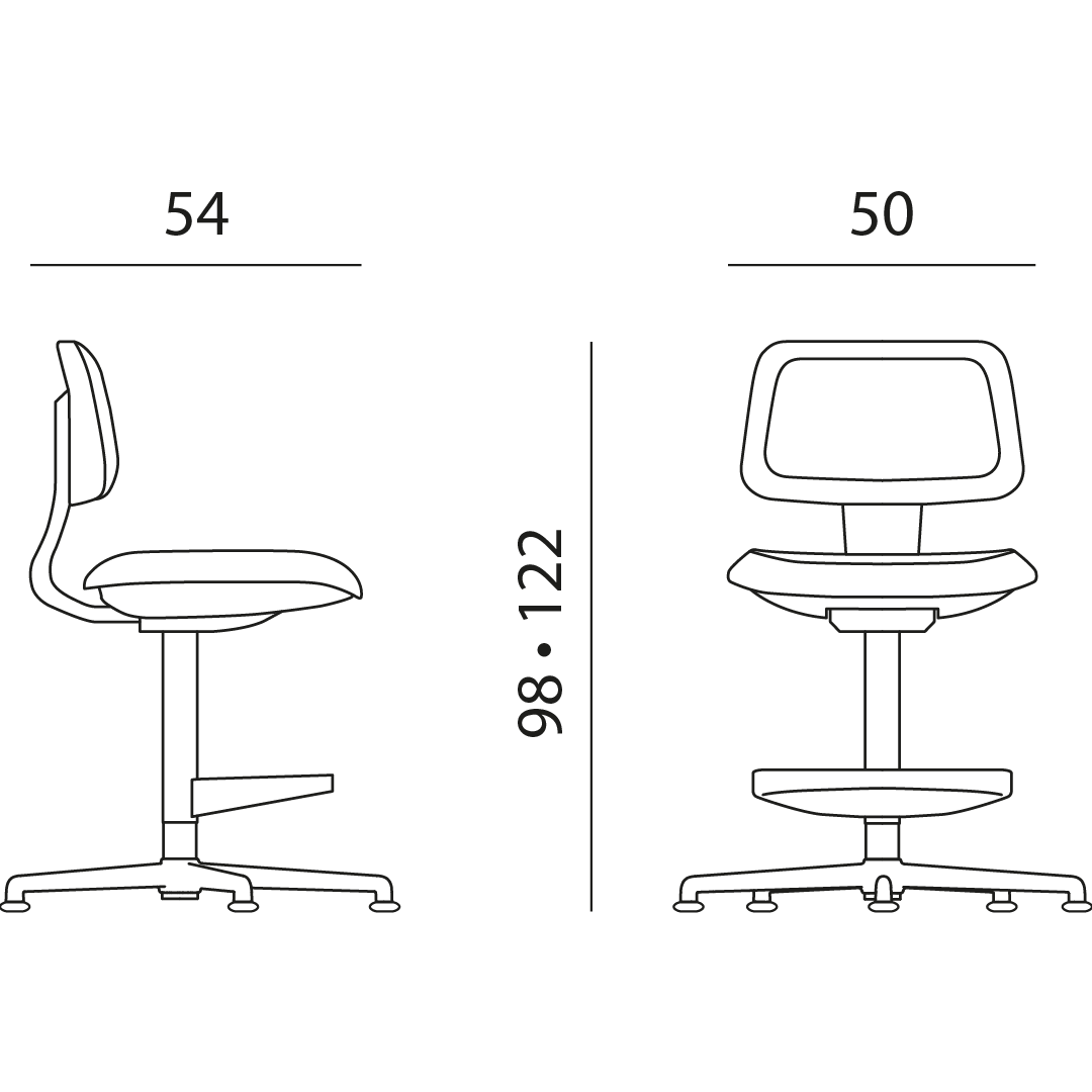 disegno tecnico sedia jolie senza braccioli